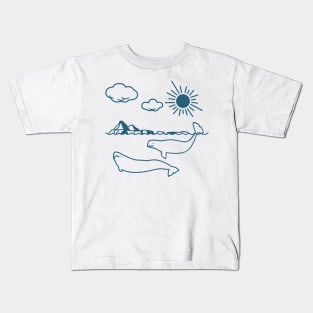 Beluga whale, Whale, Ocean, Sunset, Mammal, Sun Kids T-Shirt